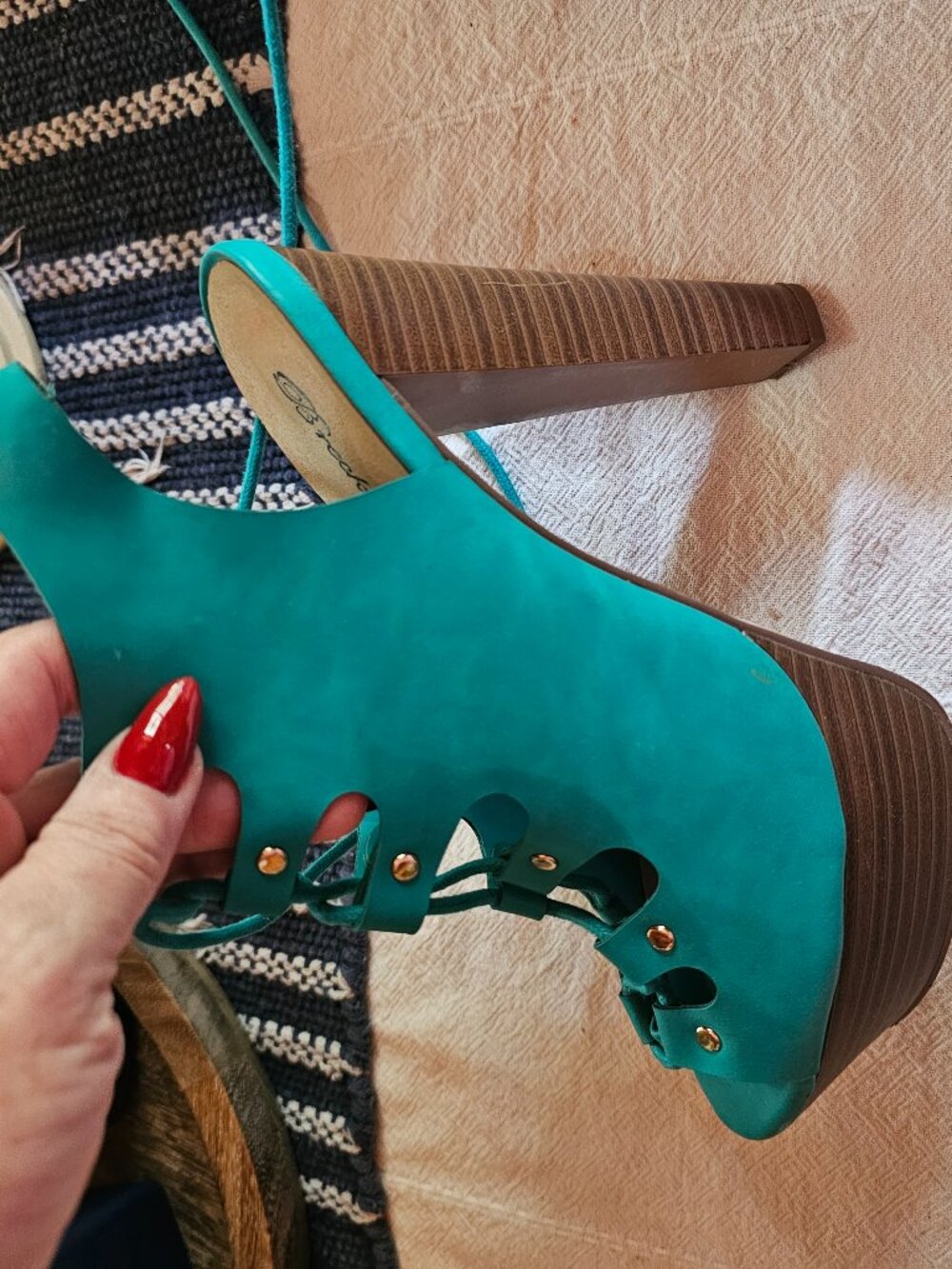 Turquoise heels